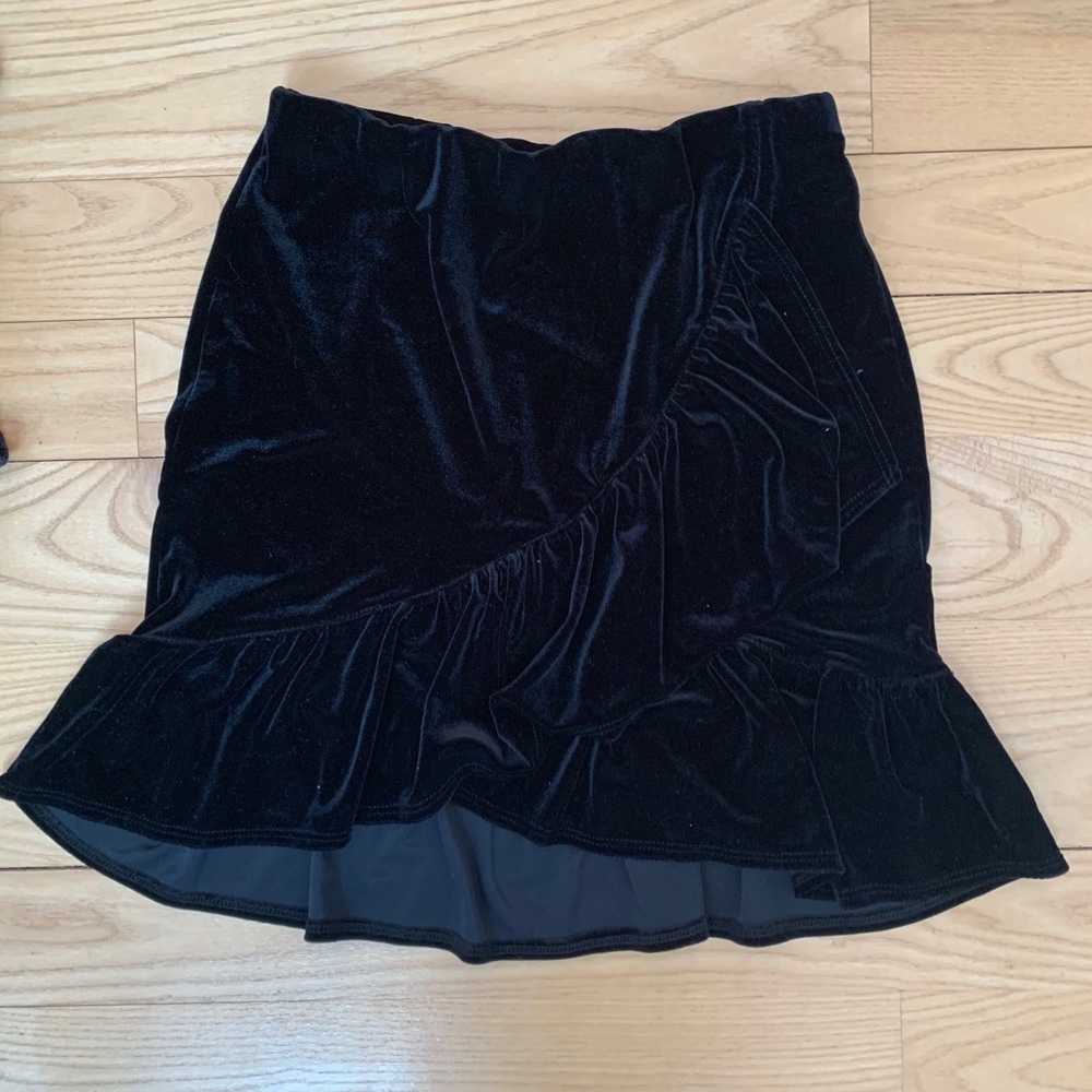 Urban Outfitters Velvet Ruffle Skirt